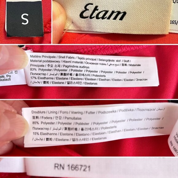 Etam Red High-Cut Bikini Swim Bottoms sz S Adjustable for Custom Coverage - Picture 8 of 8